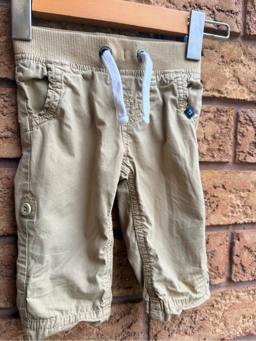 10/$25 • Tan Pull-On Cargo Pants with Drawstring - Picture 2 of 3